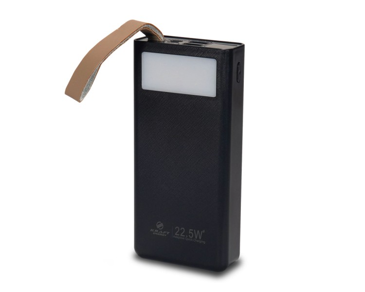 Повербанк 20000mAh Power Bank Kraft TPB-2320 Black 22.5W QC3.0 LED-ліхтар
