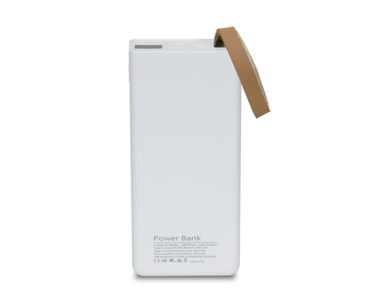 Повербанк 30000mAh Power Bank Kraft TPB-2330 White 22.5W QC3.0 LED-ліхтар
