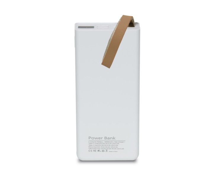 Повербанк 40000mAh Power Bank Kraftk TPB-2340 White 22.5W QC3.0 LED-ліхтар