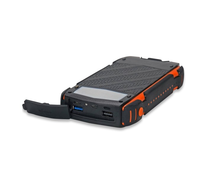 Повербанк з сонячною панеллю 30000mAh Power Bank Kraft TPB-1830SLP Orange 18W QC2.0 LED-ліхтар