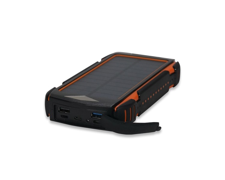 Повербанк з сонячною панеллю 30000mAh Power Bank Kraft TPB-1830SLP Orange 18W QC2.0 LED-ліхтар