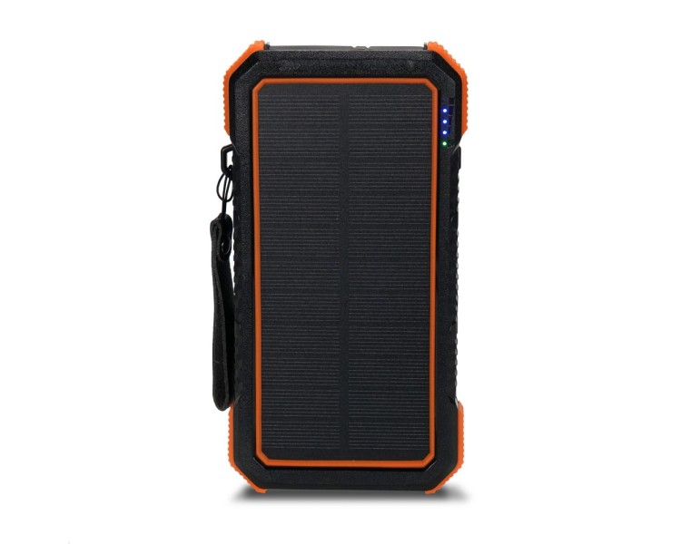 Повербанк з сонячною панеллю 20000mAh Power Bank Kraft TPB-1820SLP Orange бездротова зарядка 18W QC2.0 LED-ліхтар