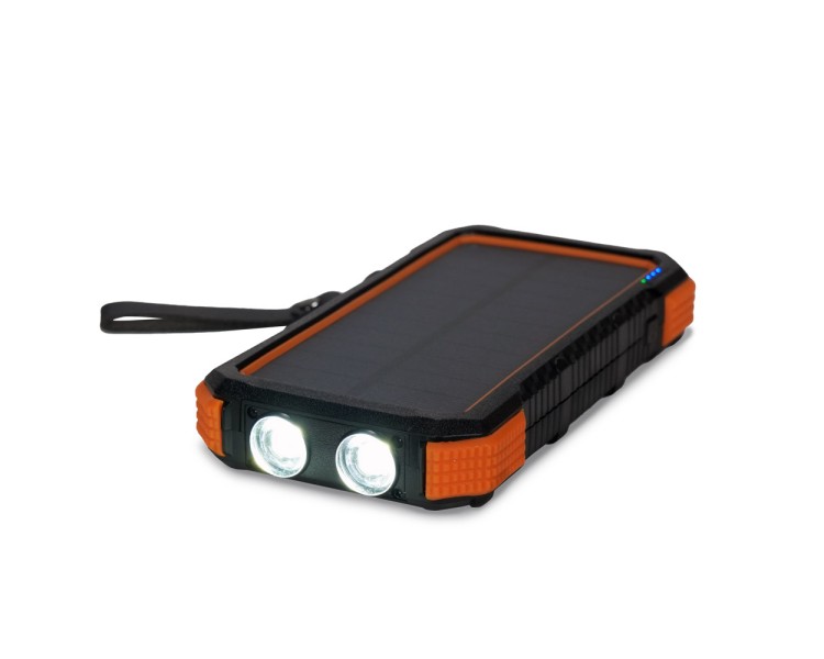 Повербанк з сонячною панеллю 20000mAh Power Bank Kraft TPB-1820SLP Orange бездротова зарядка 18W QC2.0 LED-ліхтар