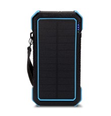 Повербанк з сонячною панеллю 20000mAh Power Bank Kraft TPB-1820SLP Blue бездротова зарядка 18W QC2.0 LED-ліхтар