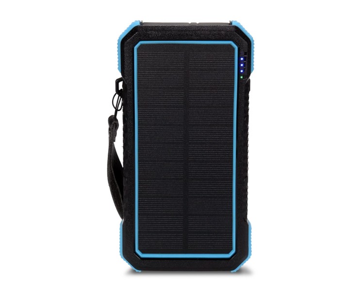 Повербанк з сонячною панеллю 20000mAh Power Bank Kraft TPB-1820SLP Blue бездротова зарядка 18W QC2.0 LED-ліхтар