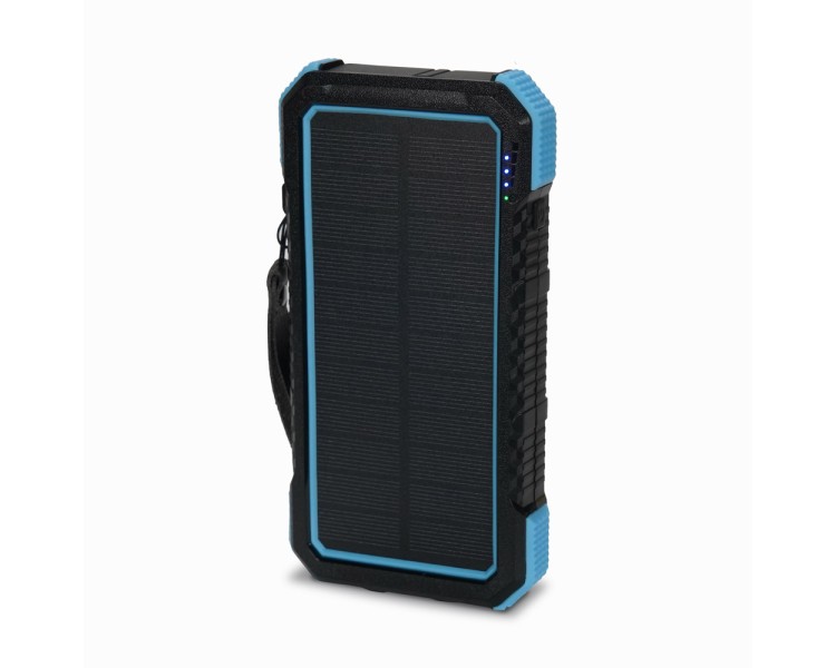 Повербанк з сонячною панеллю 20000mAh Power Bank Kraft TPB-1820SLP Blue бездротова зарядка 18W QC2.0 LED-ліхтар