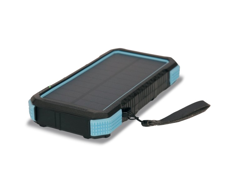 Повербанк з сонячною панеллю 20000mAh Power Bank Kraft TPB-1820SLP Blue бездротова зарядка 18W QC2.0 LED-ліхтар