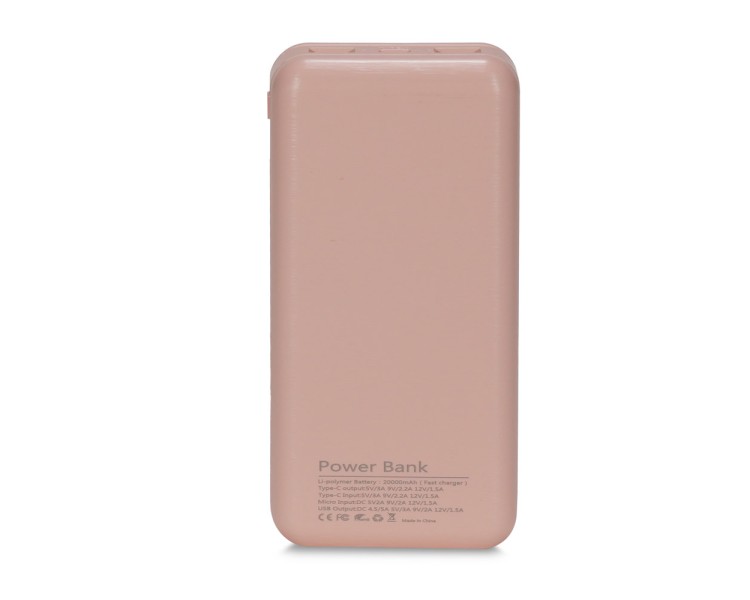 Повербанк 20000mAh Power Bank Kraft TPB-2020 Pink 22.5W QC3.0