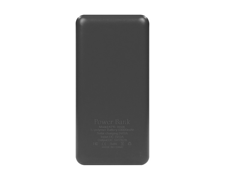 Повербанк 50000mAh Power Bank Kraft KPB-1650L Black 2 світлодіоди