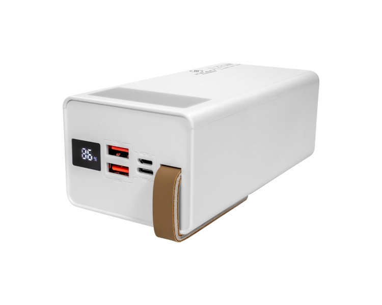 Повербанк 40000mAh Power Bank Kraft KPB-2340FCL White 22.5W QC3.0 LED-ліхтар