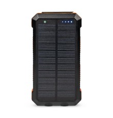 Повербанк з сонячною панеллю 20000mAh Power Bank Kraft KPB-U2230WFCSL Orange бездротова зарядка LED-ліхтар