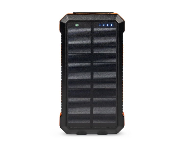 Повербанк з сонячною панеллю 20000mAh Power Bank Kraft KPB-U2230WFCSL Orange бездротова зарядка LED-ліхтар