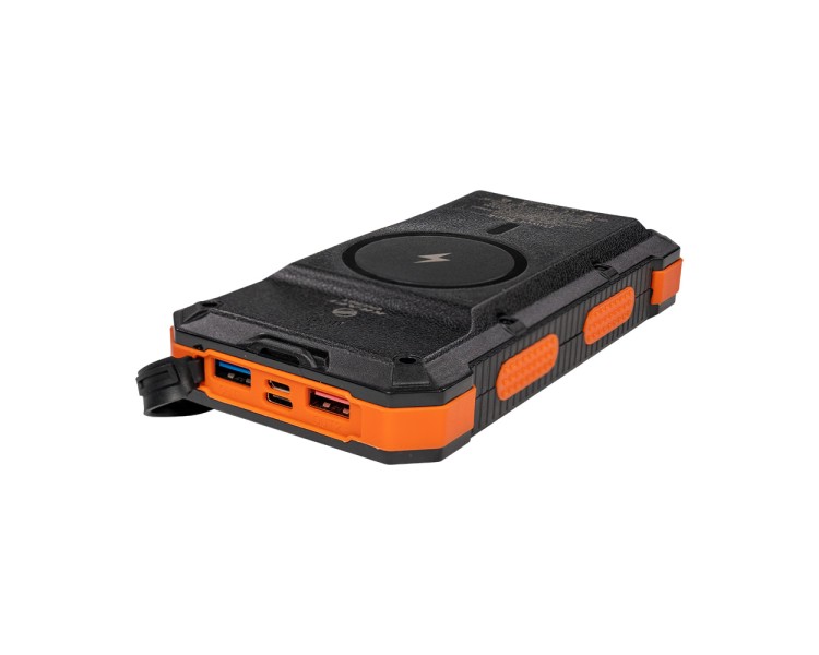 Повербанк з сонячною панеллю 20000mAh Power Bank Kraft KPB-U2230WFCSL Orange бездротова зарядка LED-ліхтар