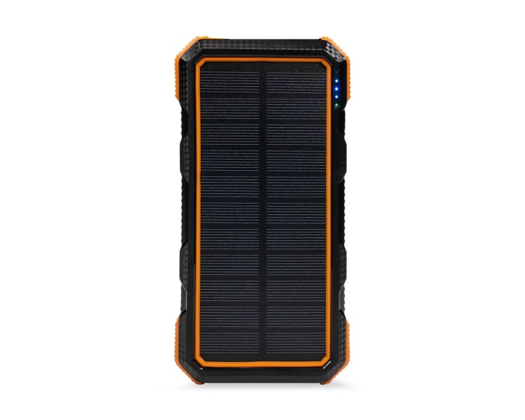 Повербанк з сонячною панеллю 20000mAh Power Bank Kraft KPB-U1830WFCS Orange бездротова зарядка LED-ліхтар