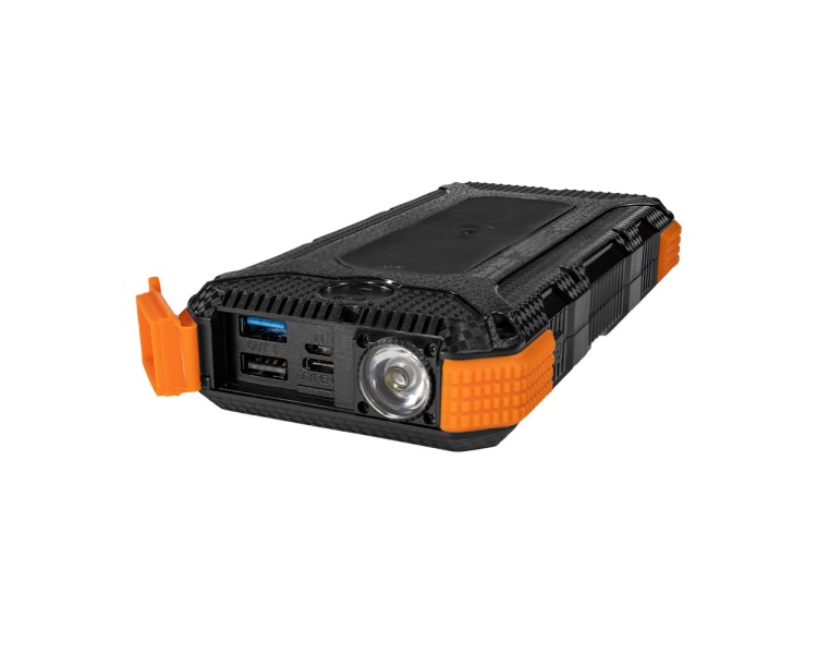 Повербанк з сонячною панеллю 20000mAh Power Bank Kraft KPB-U1830WFCS Orange бездротова зарядка LED-ліхтар