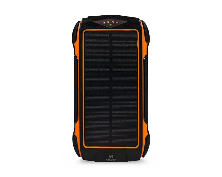 Повербанк з сонячною панеллю 20000mAh Power Bank Kraft KPB-U1820WCS Orange бездротова зарядка