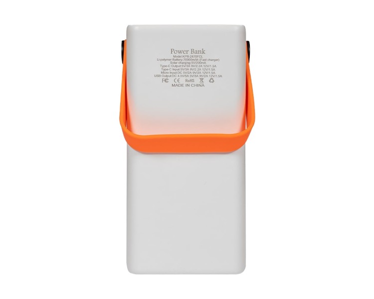 Повербанк 70000mAh Power Bank Kraft KPB-2470FCL White 22.5W QC3.0 LED-ліхтар