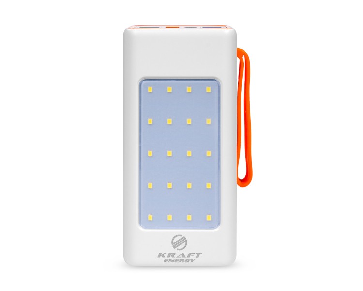 Повербанк 50000mAh Power Bank Kraft KPB-2450FCL White 22.5W QC3.0 LED-ліхтар