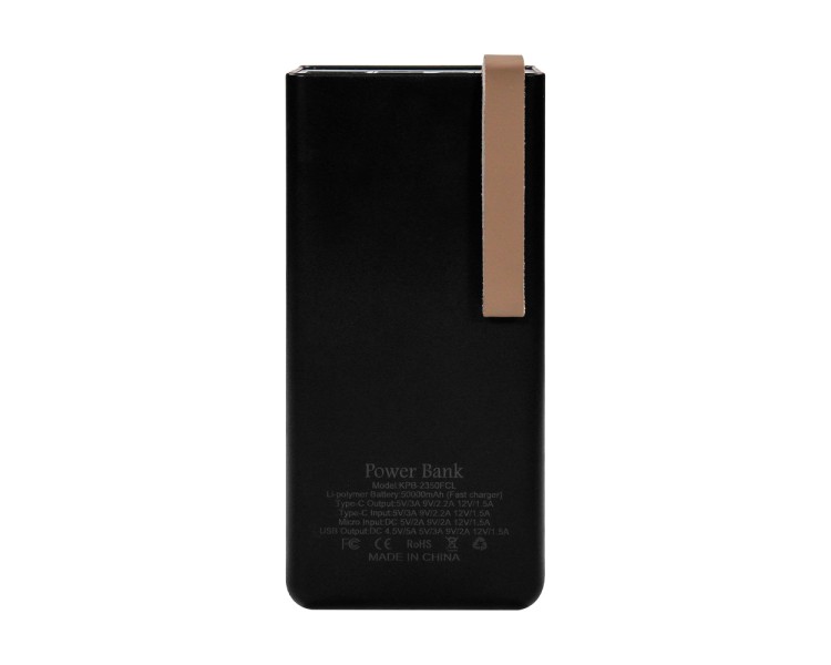 Повербанк 50000mAh Power Bank Kraft KPB-2350FCL Black 22.5W QC3.0 LED-ліхтар