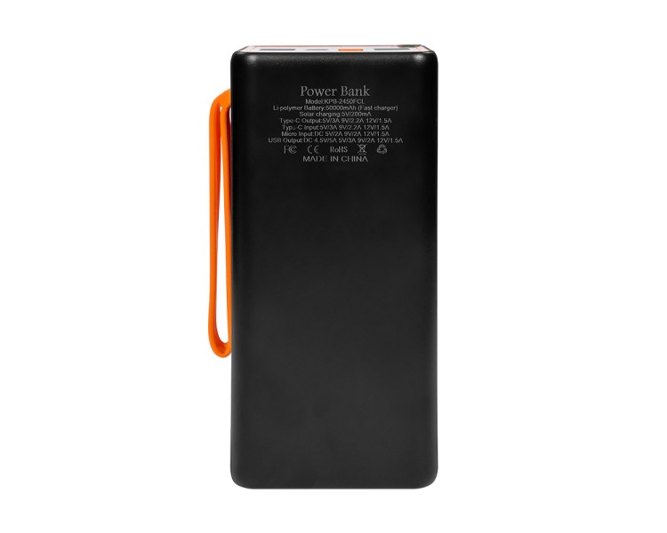 Повербанк 50000mAh Power Bank Kraft KPB-2450FCL Black 22.5W QC3.0 LED-ліхтар
