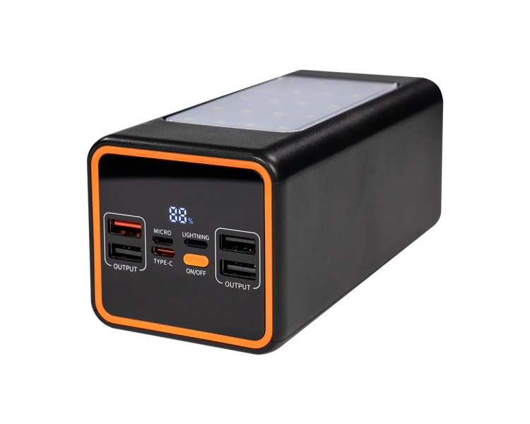 Повербанк 50000mAh Power Bank Kraft KPB-2450FCL Black 22.5W QC3.0 LED-ліхтар