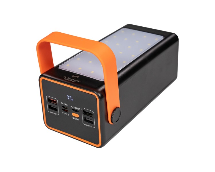 Повербанк 90000mAh Power Bank Kraft KPB-2490FCL Black 22.5W QC3.0 LED-ліхтар