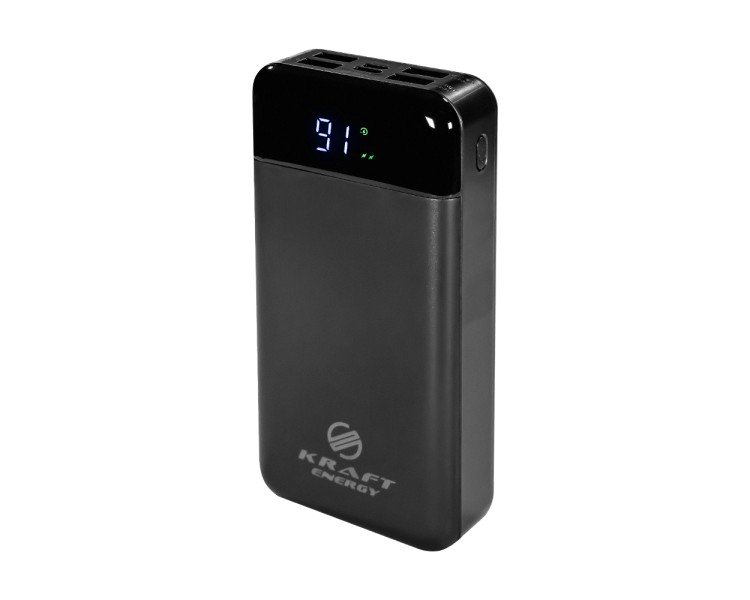 Повербанк 20000mAh Power Bank Kraft KPB-2120FCL Black 22.5W QC3.0 LED-ліхтар