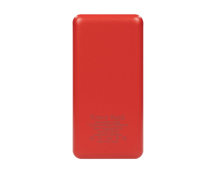 Повербанк 50000mAh Power Bank Kraft KPB-1650L Red 2 світлодіоди