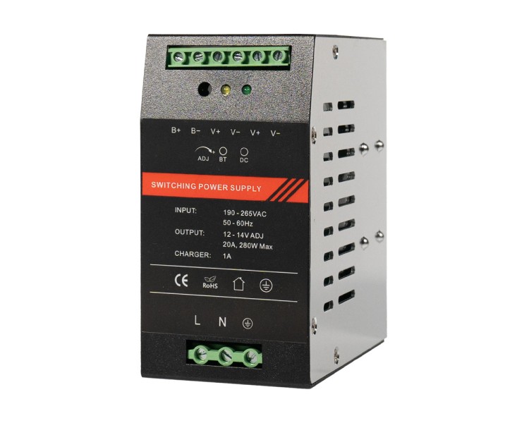 Джерело безперебійного живлення Kraft PSU-1220DIN з кріпленням на DIN-рейку