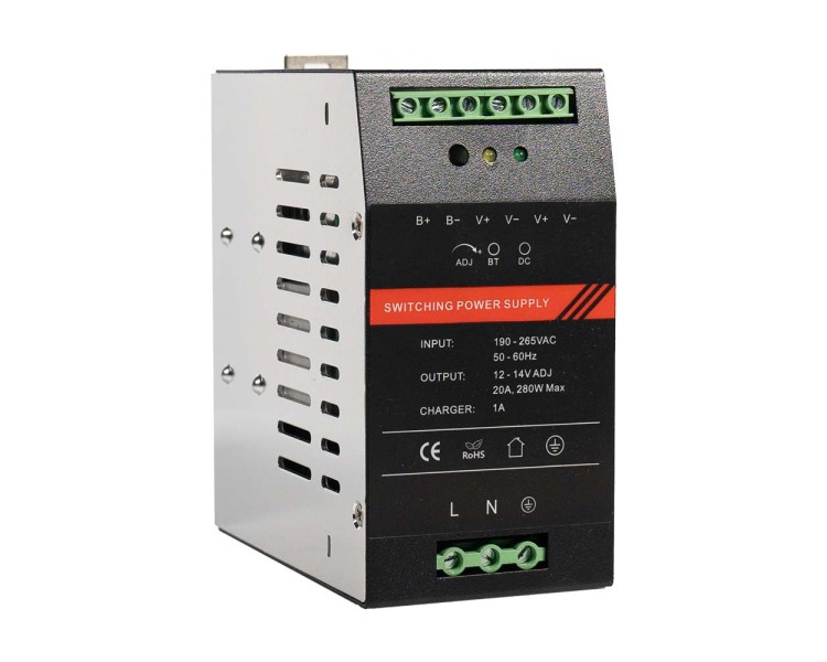 Джерело безперебійного живлення Kraft PSU-1220DIN з кріпленням на DIN-рейку