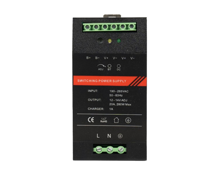 Джерело безперебійного живлення Kraft PSU-1220DIN з кріпленням на DIN-рейку