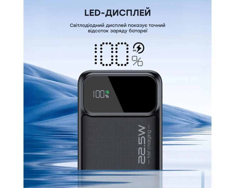 Повербанк 20000 mAh Choetech B729 Black 22.5W QC3.0 PD3.0