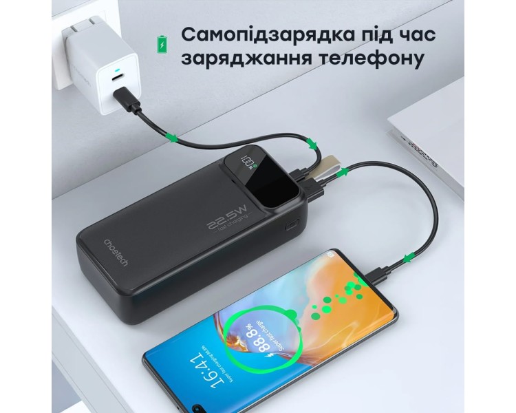 Повербанк 20000 mAh Choetech B729 Black 22.5W QC3.0 PD3.0
