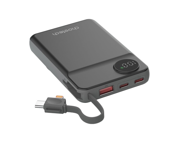 Повербанк 10000mAh Choetech B695 Black QC3.0 PD3.0 бездротова зарядка смартфонів та Apple Watch
