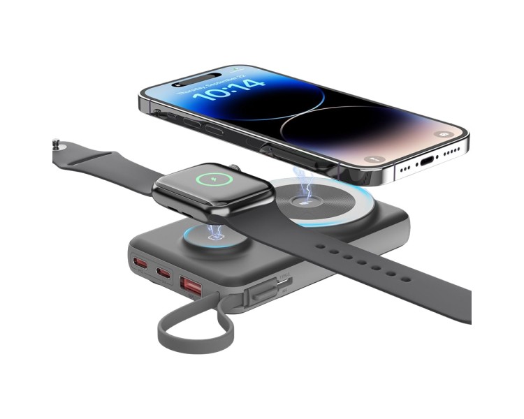 Повербанк 10000mAh Choetech B695 Black QC3.0 PD3.0 бездротова зарядка смартфонів та Apple Watch