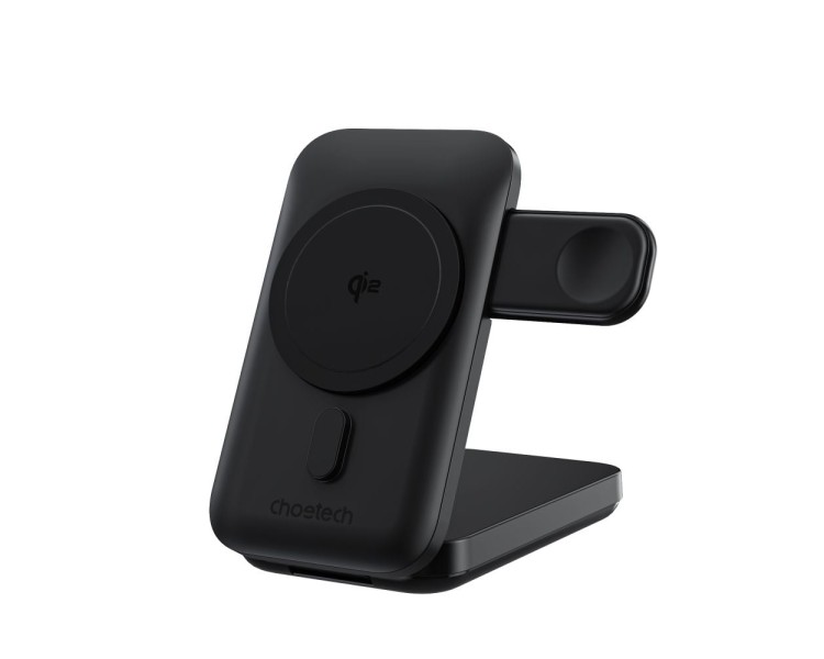 Повербанк з підставкою 10000mAh Choetech B750 Black QC3.0 PD3.0 бездротова зарядка смартфонів та Apple Watch