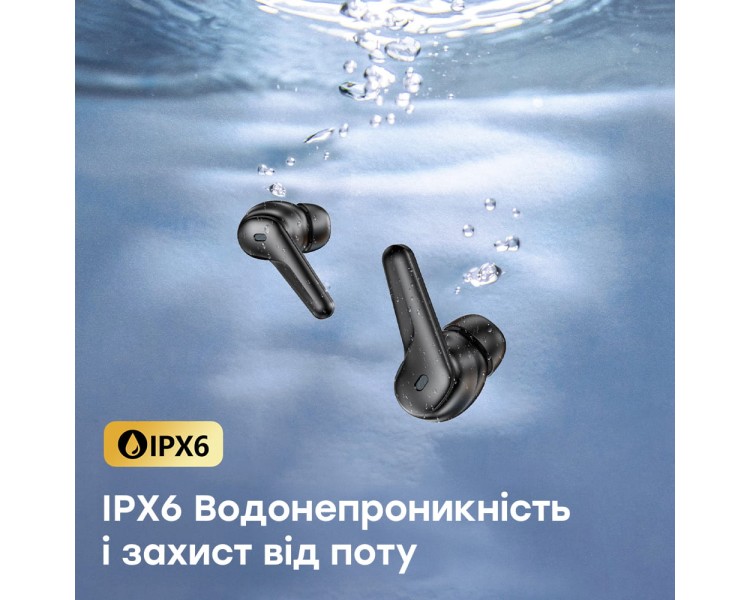Бездротові навушники Choetech BH-T17 Black TWS, Bluetooth 5.4, ANC+ENC
