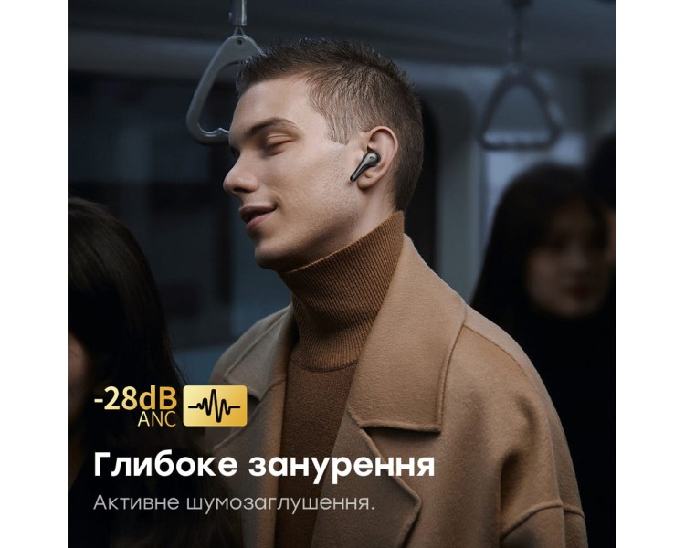 Бездротові навушники Choetech BH-T17 Black TWS, Bluetooth 5.4, ANC+ENC