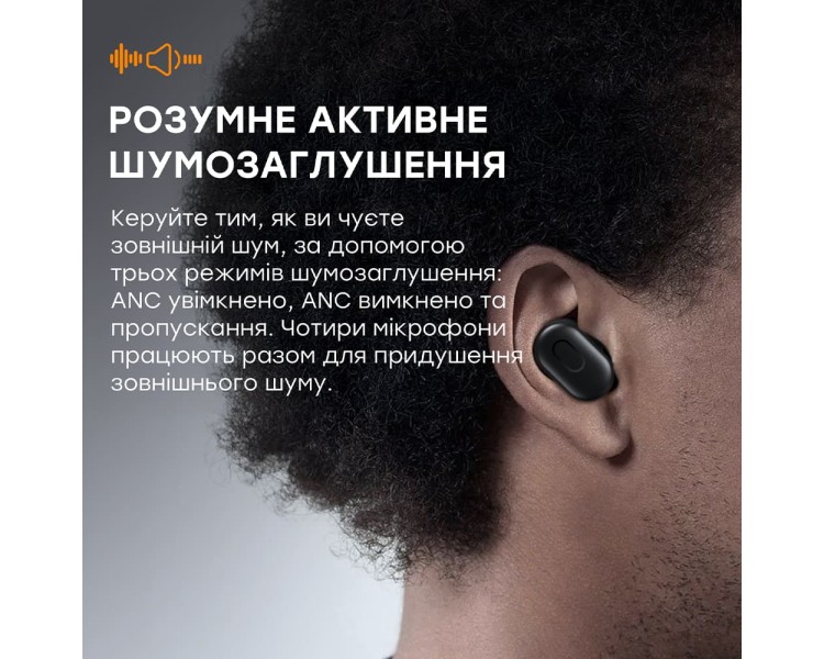 Бездротові навушники Choetech BH-T15 Black TWS, Bluetooth 5.2, ANC+ENC
