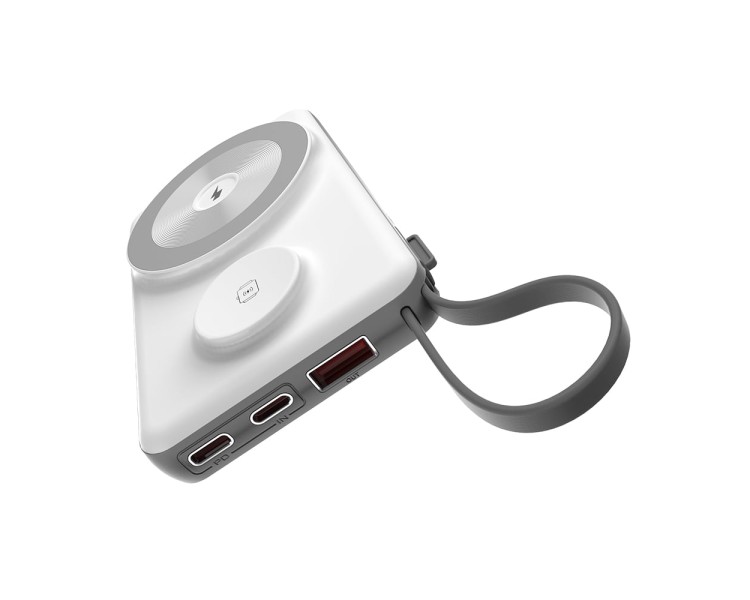 Повербанк 10000mAh Choetech B695 White QC3.0 PD3.0 бездротова зарядка смартфонів та Apple Watch