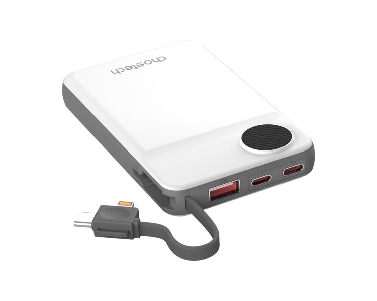 Повербанк 10000mAh Choetech B695 White QC3.0 PD3.0 бездротова зарядка смартфонів та Apple Watch