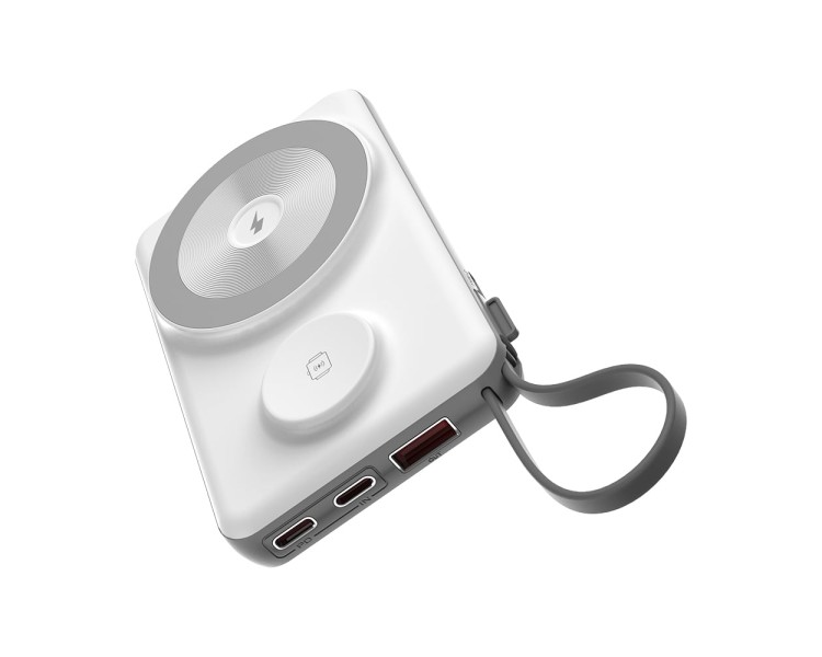 Повербанк 10000mAh Choetech B695 White QC3.0 PD3.0 бездротова зарядка смартфонів та Apple Watch