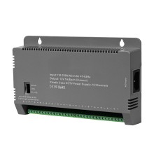 Блок живлення Kraft KRF-1216B (16CH) 200W, 16 каналів навантаження, 12V/1A на 1 канал, з регулятором напруги для компенсації довжини кабелю