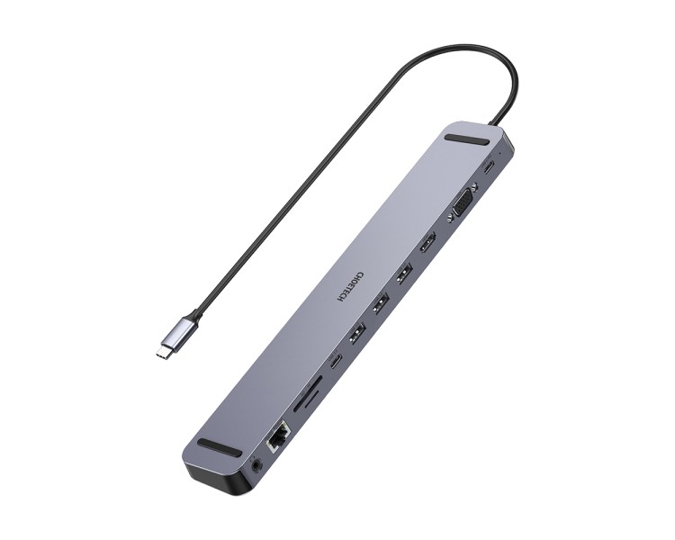 USB-C хаб 11-в-1 Choetech M20 HDMI 4K@30Hz, VGA, 3 USB-A 3.0, USB-C 3.0, RJ45, USB-C PD, SD-card, TF-card, 3.5mm audio