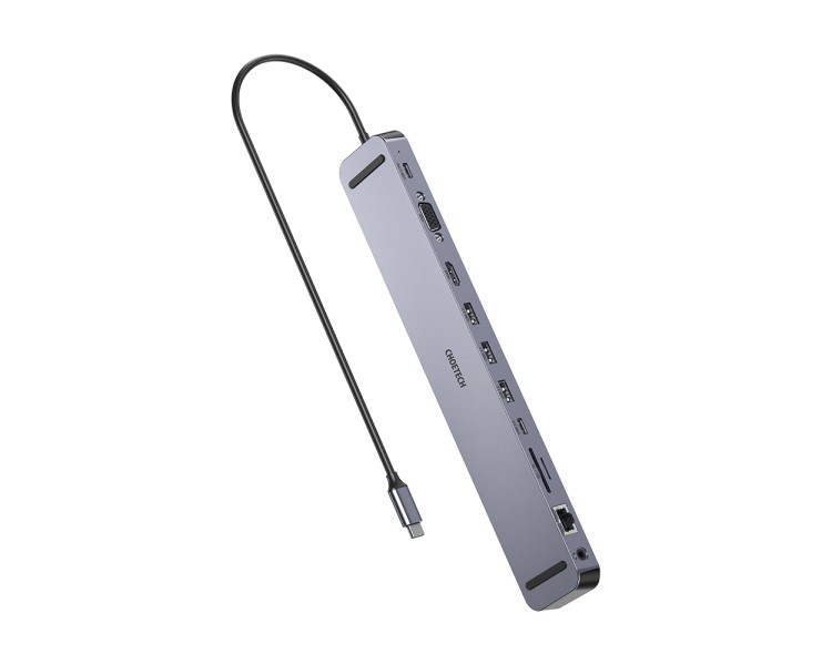 USB-C хаб 11-в-1 Choetech M20 HDMI 4K@30Hz, VGA, 3 USB-A 3.0, USB-C 3.0, RJ45, USB-C PD, SD-card, TF-card, 3.5mm audio