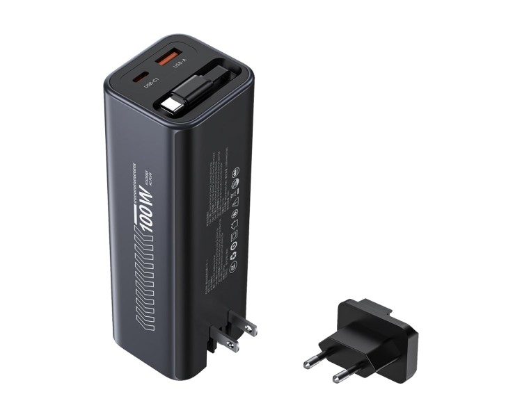 Повербанк 20000mAh Choetech B1012 Grey 100W з EU адаптером QC3.0 PD3.0, вбудований кабель