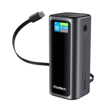 Повербанк 20000mAh Choetech B815 Grey 130W QC3.0 PD3.0 TFT Smart дисплей, вбудований кабель