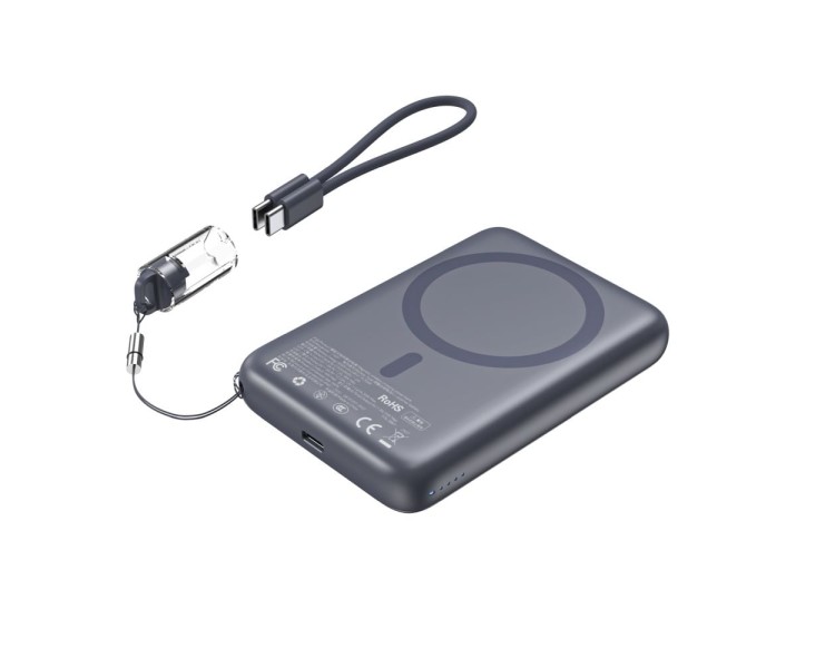 Повербанк 10000mAh Choetech B862 Grey 22.5W QC3.0 PD3.0 бездротова магнітна зарядка MagSafe