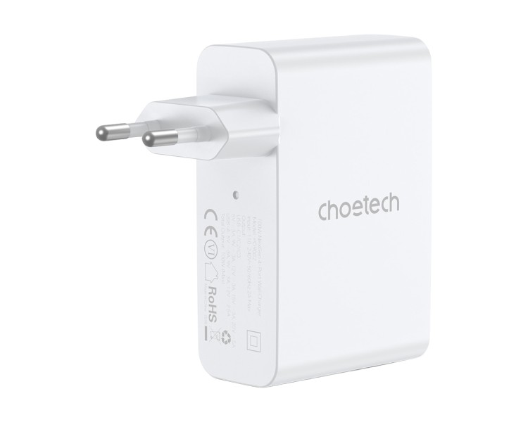 Мережевий зарядний пристрій Choetech PD9002 PD100W GAN USB-A+3xUSB-C White