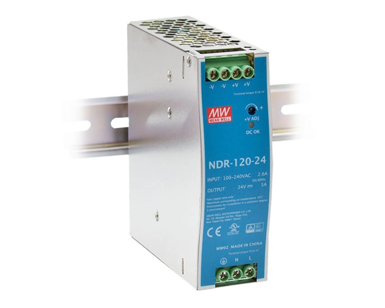 Блок живлення NDR-120-24 Mean Well на DIN-рейку